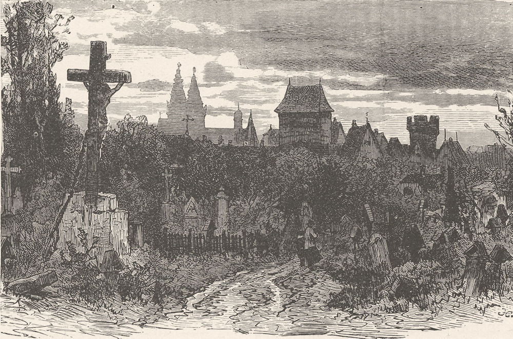 GERMANY. Ladenburg 1903 old antique vintage print picture